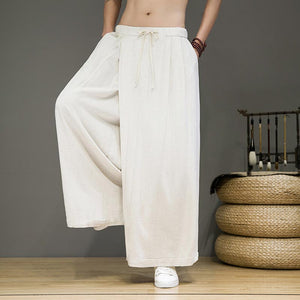 Cotton Linen Casual Loose Wide Leg Pants