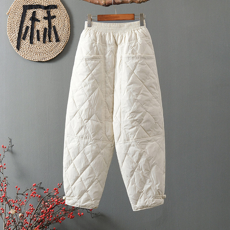 Loose Thick Warm Down Pants