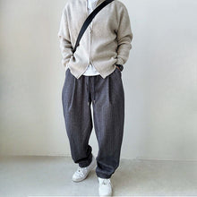 Load image into Gallery viewer, Loose Herringbone Casual Straight Drawstring Pants
