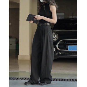 High-rise Wide-leg Loose-fitting Trousers