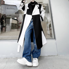 Load image into Gallery viewer, Black and White Color Contrast Loose Windbreaker Jacket
