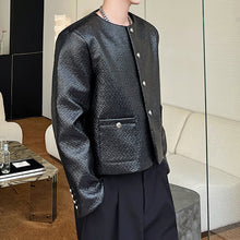 Load image into Gallery viewer, Cropped Collarless Jacket Casual Leather Coat
