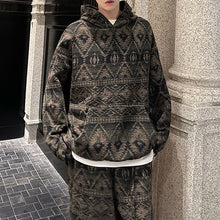 Load image into Gallery viewer, Jacquard Hooded Sweatshirt Casual Sports Sweatpants Two-piece Set
