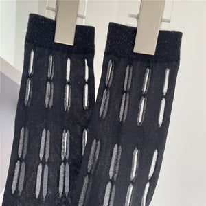 Hollow Irregular Hole Mid-tube Socks