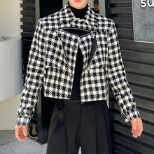 Load image into Gallery viewer, Cropped Lapel Houndstooth Jacket
