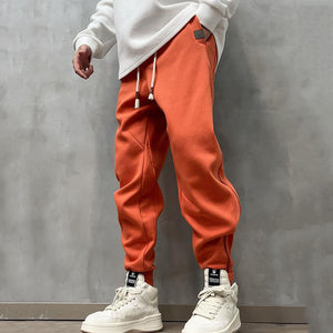 Loose Mid-rise Casual Zippered Sweatpants