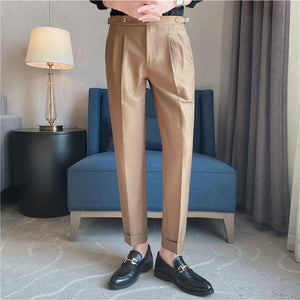 Adjustable Waist Slim Fit Casual Pants