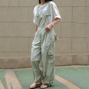 Loose Wide Leg Pocket Overalls