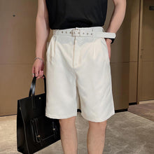 Load image into Gallery viewer, Business Casual Solid Color Belt Shorts
