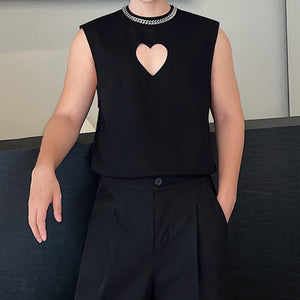 Heart Cutout Sleeveless T-shirt