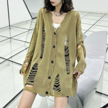 Load image into Gallery viewer, Hollow Long Sleeve Knitted Cardigan
