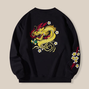 Crew Neck Loose Fit Embroidered Sweatshirt