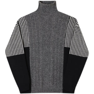 Autumn and Winter Color Block Turtleneck Sweater