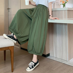 Elastic Waist Loose Bloomers Wide Leg Carrot Harem Pants