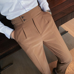 High Waisted Slim-fit Trousers