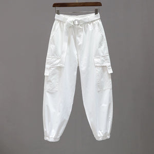 Elastic Waist Casual Multi-pocket Pants