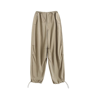 Drawstring High Waist Pocket Trousers