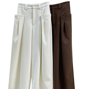 Double Pleat Wide-leg High-rise Tailored Trousers