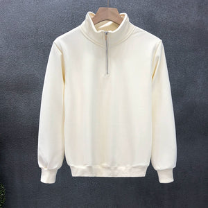 Half-high Zip-neck Pullover Sweatshirt