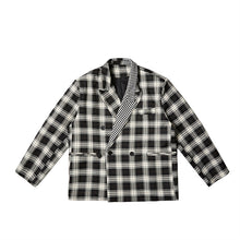 Load image into Gallery viewer, Double Collar Plaid Contrast Blazer
