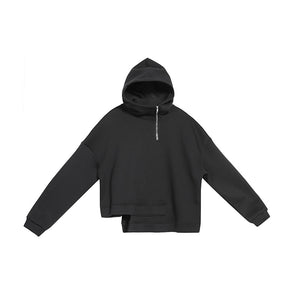 Hooded Loose Black Sweatshirt