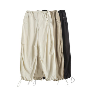 Drawstring High Waist Pocket Trousers