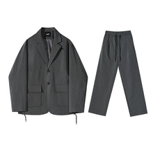 Load image into Gallery viewer, Loose-fitting Jacket Drawstring Straight-leg Suit Trousers Two-piece Suit
