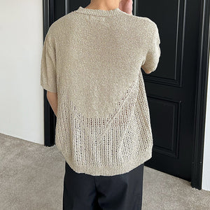 Knit Vintage Panel Cutout T-Shirt