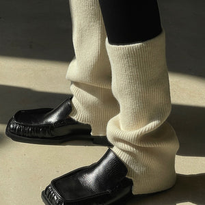 Layered Solid Color Warm Long Socks