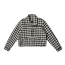 Load image into Gallery viewer, Cropped Lapel Houndstooth Jacket
