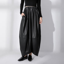 Load image into Gallery viewer, Black Loose High Waist PU Leather Pants
