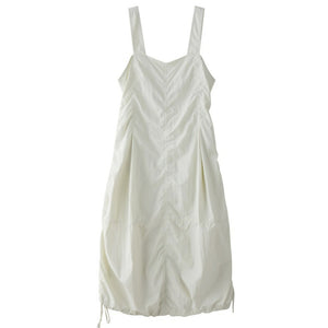 Drawstring Pleated Breathable Work Dress