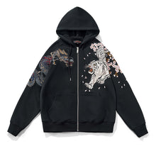 Load image into Gallery viewer, Dragon Suzaku White Tiger Embroidery Hooded Sweatshirt
