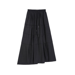 Loose-fitting Straight Drawstring Skirt