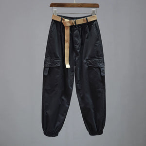 Elastic Waist Casual Multi-pocket Pants