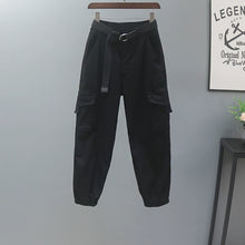 Load image into Gallery viewer, Elastic Waist Casual Denim Loose Cuff Harem Pants
