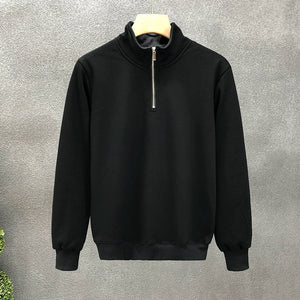 Half-high Zip-neck Pullover Sweatshirt