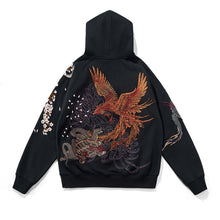 Load image into Gallery viewer, Dragon Suzaku White Tiger Embroidery Hooded Sweatshirt
