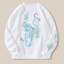 Load image into Gallery viewer, Embroidered Loose Round Neck Fleece Sweatshirt
