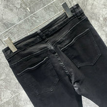 Load image into Gallery viewer, Hot Diamond Black Denim Mid-waist Slim Fit Pants
