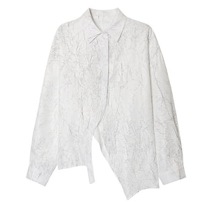 Heavy Wrinkled Irregular Loose Long-sleeved Shirt