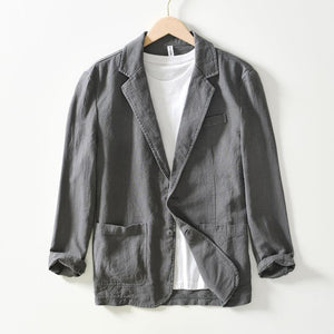 Loose Solid Color Suit Collar Jacket