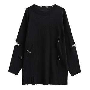 Autumn Thin Loose Retro Hollow Sweater