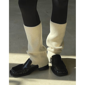 Layered Solid Color Warm Long Socks