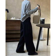 Load image into Gallery viewer, Brushed High Waist Pleated Wide Leg Trousers
