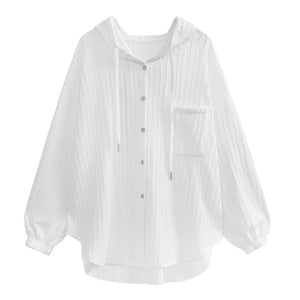 Hooded Striped Jacquard Shirt