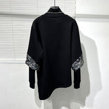 Load image into Gallery viewer, Dark Two-piece Printed Patchwork Stand-collar Sweatshirt
