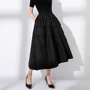 Loose-fitting Straight Drawstring Skirt