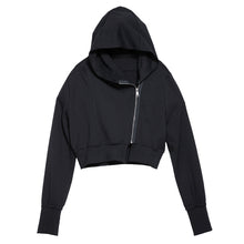 Load image into Gallery viewer, Black Hooded Loose Fit Short Jacket
