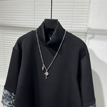 Load image into Gallery viewer, Dark Two-piece Printed Patchwork Stand-collar Sweatshirt
